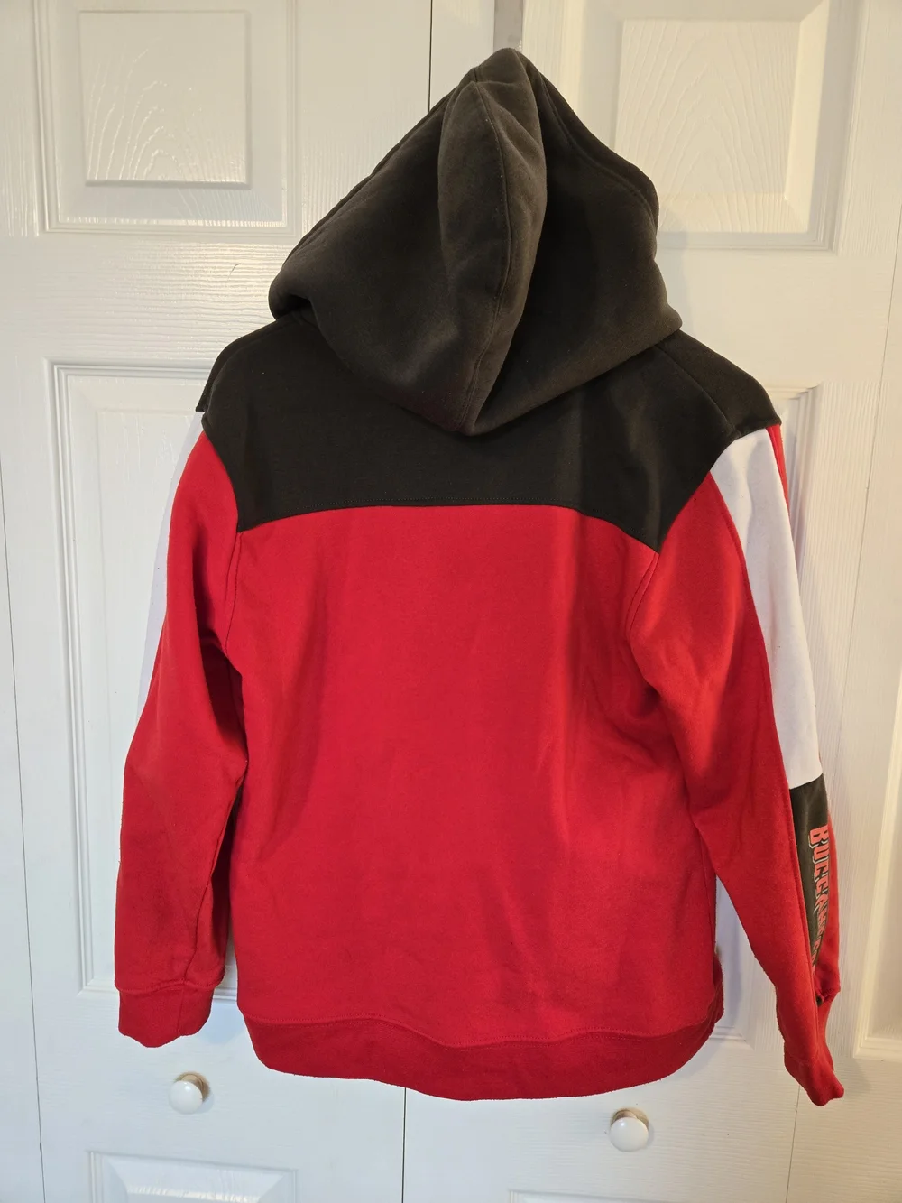 NFL Tampa Bay Buccaneers Red & Black Quarter-Zip Hoodie Sweatshirt
